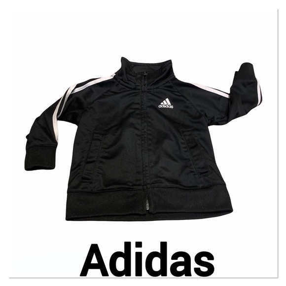 ADIDAS Black & White Zip up Jacket 12 months - Picture 1 of 5